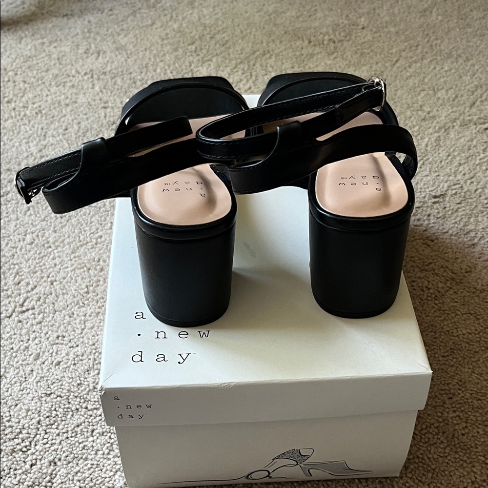A New Day Black Heeled Sandals - Picture 4 of 5